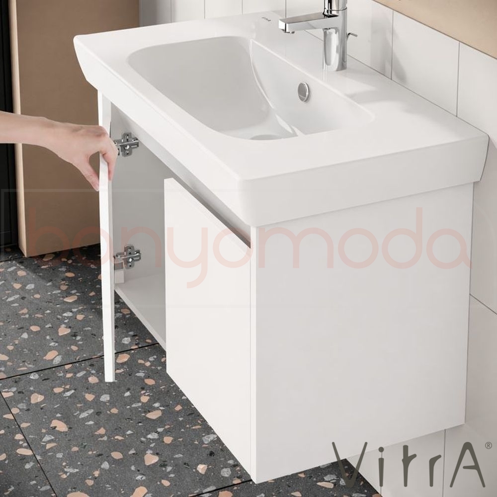 Vitra Step Lavabo Dolabı Demonte Set, 85 cm, Beyaz (Lavabo Dolabı, Dolaplı Ayna) 58901
