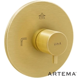 Artema - Artema Flow Soft 3 Yollu Yönlendirici (V-Box Sıva Üstü Grubu) Fırçalı Altın