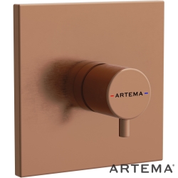 Artema - Artema Flow Square Ankastre 3 Yollu Yönlendirici, Fırçalı Bakır (V-Box Sıva Üstü Grubu)