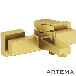 Artema - Artema Minimax Square Banyo Bataryası, Fırçalı Altın - A4352025
