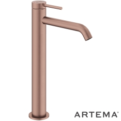 Artema - Artema Minimax Round Tezgah Üstü Lavabo Bataryası, Fırçalı Bakır - A4353424