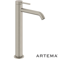 Artema - Artema Minimax Round Tezgah Üstü Lavabo Bataryası, Fırçalı Nikel