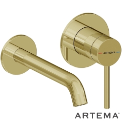 Artema - Artema Minimax Round Ankastre Lavabo Bataryası, Kısa, Soft Altın (Sıva Üstü Grubu) - A4353774