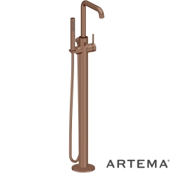 Artema - Artema Minimax Round Yerden Küvet Bataryası, El Duşlu, Soft Bakır