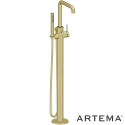 Artema - Artema Minimax Round Yerden Küvet Bataryası, El Duşlu, Soft Altın