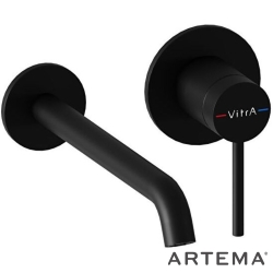 Artema - Artema Minimax Round Ankastre Lavabo Bataryası, Uzun, Mat Siyah (Sıva Üstü Grubu) - A4354936