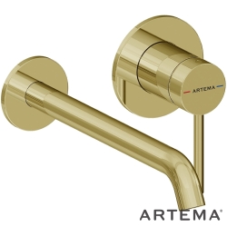 Artema - Artema Minimax Round Ankastre Lavabo Bataryası, Uzun, Soft Altın (Sıva Üstü Grubu) - A4354974