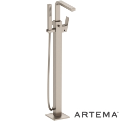 Artema - Artema Minimax Square Yerden Küvet Bataryası, El Duşlu, Fırçalı Nikel