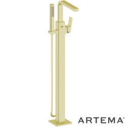 Artema - Artema Minimax Square Yerden Küvet Bataryası, El Duşlu, Soft Altın