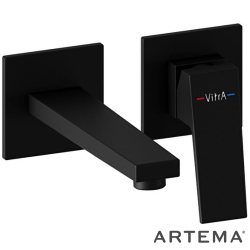 Artema - Artema Minimax Square Ankastre Lavabo Bataryası, Kısa, Mat Siyah (Sıva Üstü Grubu) - A4359236