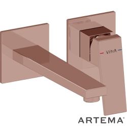 Artema - Artema Minimax Square Ankastre Lavabo Bataryası, Uzun, Soft Bakır (Sıva Üstü Grubu) - A4359329