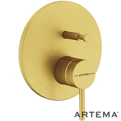 Artema - Artema Minimax Round Ankastre Banyo Bataryası, Fırçalı Altın (Minibox Sıva Üstü Grubu) - A4362025