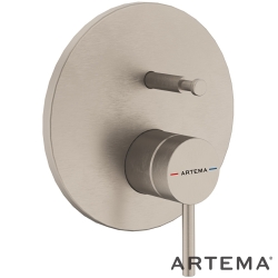 Artema - Artema Minimax Round Ankastre Banyo Bataryası, Fırçalı Nikel (Minibox Sıva Üstü Grubu) - A4362034