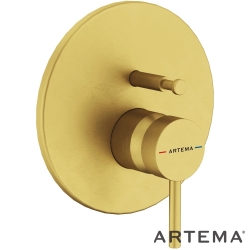 Artema - Artema Minimax Round Ankastre Banyo Bataryası, Fırçalı Altın (V-Box Sıva Üstü Grubu)