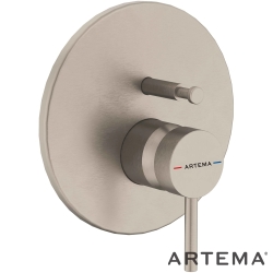 Artema - Artema Minimax Round Ankastre Banyo Bataryası, Fırçalı Nikel (V-Box Sıva Üstü Grubu)