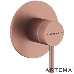 Artema - Artema Minimax Round Ankastre Duş Bataryası, Fırçalı Bakır (Minibox Sıva Üstü Grubu) - A4371024