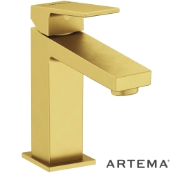 Artema - Artema Minimax Square Yüksek Lavabo Bataryası, Fırçalı Altın