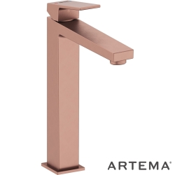 Artema - Artema Minimax Square Tezgah Üstü Lavabo Bataryası, Fırçalı Bakır - A4372424