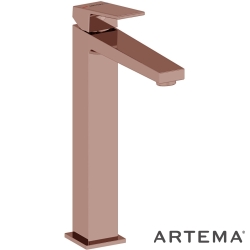 Artema - Artema Minimax Square Tezgah Üstü Lavabo Bataryası, Soft Bakır - A4372429