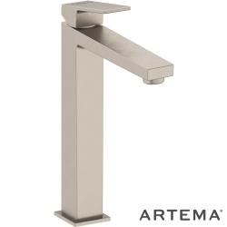 Artema - Artema Minimax Square Tezgah Üstü Lavabo Bataryası, Fırçalı Nikel - A4372434