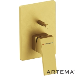 Artema - Artema Minimax Square Ankastre Banyo Bataryası, Fırçalı Altın (Minibox Sıva Üstü Grubu) - A4373225