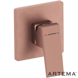 Artema - Artema Minimax Square Ankastre Duş Bataryası, Fırçalı Bakır (Minibox Sıva Üstü Grubu) - A4373324