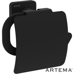 Artema - Artema Flow Kapaklı Tuvalet Kağıtlığı, Mat Siyah