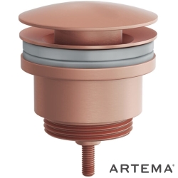 Artema - Artema Lavabo Yuvarlak Süzgeci (Universal-Basmalı aç-kapa), Fırçalı Bakır - A4514924