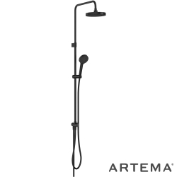 Artema - Artema Base Round 200 Duş Kolonu, Mat Siyah