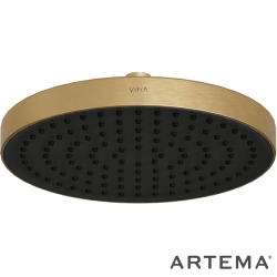 Artema - Artema Core Round Duş Başlığı, 25 cm, Tek Fonksiyonlu, Fırçalı Altın