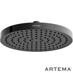 Artema - Artema Core Round Duş Başlığı, 25 cm, Tek Fonksiyonlu, Parlak Siyah