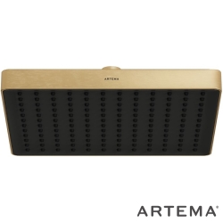 Artema - Artema Core Square Duş Başlığı, 25 cm, Tek Fonksiyonlu, Fırçalı Altın - A4591325