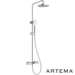 Artema - Artema AquaHeat Joy Round 200 Duş Kolonu ve Termostatik Banyo Bataryası Sistemi