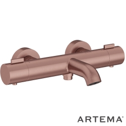 Artema - Artema Base Round Termostatik Banyo Bataryası, Fırçalı Bakır - A4730024
