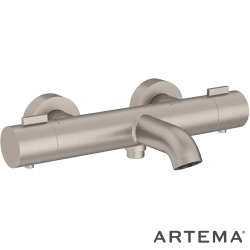 Artema - Artema Base Round Termostatik Banyo Bataryası, Fırçalı Nikel - A4730034
