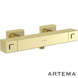 Artema - Artema Base Square Termostatik Duş Bataryası, Soft Altın - A4730174