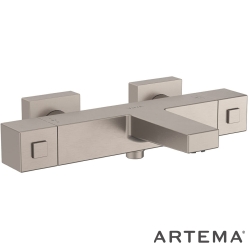 Artema - Artema Base Square Termostatik Banyo Bataryası, Fırçalı Nikel - A4730234