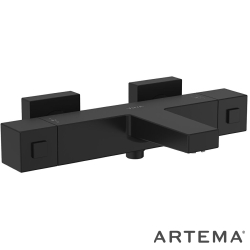 Artema - Artema Base Square Termostatik Banyo Bataryası, Mat Siyah - A4730236