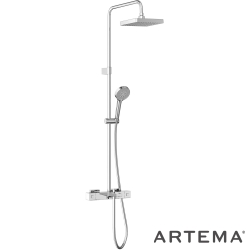 Artema - Artema Base Square 200 Duş Kolonu ve Termostatik Banyo Bataryası Sistemi - A47304