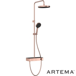 Artema - Artema Core Round 250 Duş Kolonu ve Termostatik Duş Bataryası Sistemi, Soft Bakır - A4731129
