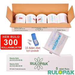 Rulopak - Rulopak Kollu Hijyenik Klozet Kapağı Rulosu (1 koli = 5 adet)