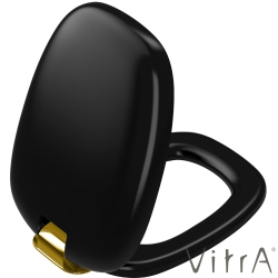Vitra - Vitra Plural Klozet Kapağı, Altın Renk Metal Menteşeli, Yavaş Kapanır, Kolay Sökülebilir, Mat Siyah