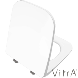 Vitra - Vitra Metropole Square Süper Slim Yavaş Kapanır Klozet Kapağı, Kolay Sökülebilir, Mat Beyaz