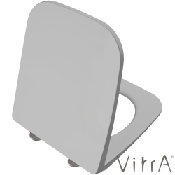 Vitra - Vitra Metropole Square Süper Slim Yavaş Kapanır Klozet Kapağı, Kolay Sökülebilir, Mat Taş Gri