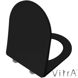 Vitra - Vitra Metropole Round Slim Yavaş Kapanır Klozet Kapağı, Kolay Sökülebilir, Çift Kat Görünümlü, Mat Siyah