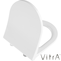 Vitra - Vitra Metropole Round Slim Yavaş Kapanır Klozet Kapağı, Kolay Sökülebilir, Tek Kat Görünümlü, Mat Beyaz