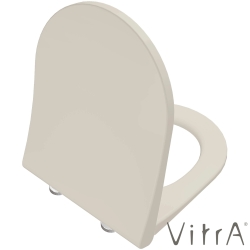 Vitra - Vitra Metropole Round Slim Yavaş Kapanır Klozet Kapağı, Kolay Sökülebilir, Tek Kat Görünümlü, Mat Kum Beji