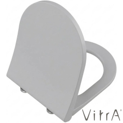 Vitra - Vitra Metropole Round Slim Yavaş Kapanır Klozet Kapağı, Kolay Sökülebilir, Tek Kat Görünümlü, Mat Taş Gri