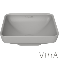 Vitra - Vitra Water Jewels Kare Çanak Lavabo, 40 cm, Mat Taş Gri