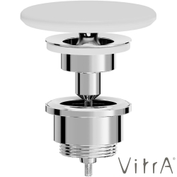 Vitra - Vitra Metropole Dikdörtgen Seramik Lavabo Süzgeci (Bas-Aç), Mat Beyaz, VitraClean